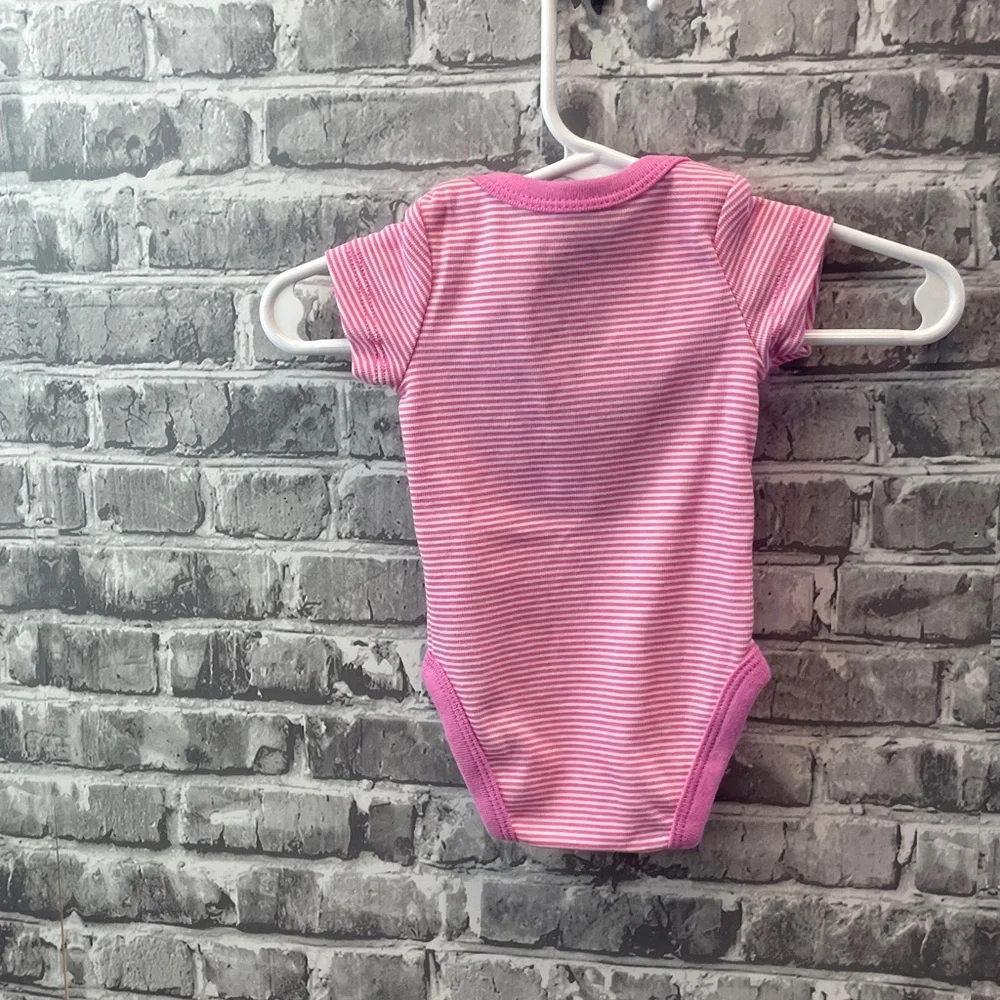 Nike‎ Pink and White Striped Baby onesie